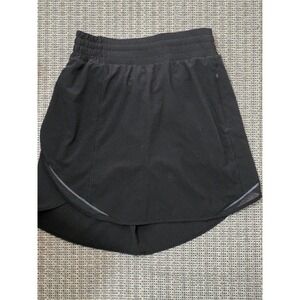 Lululemon Black Athletic Skort Running Tennis Skirt Mesh Trim Size 4